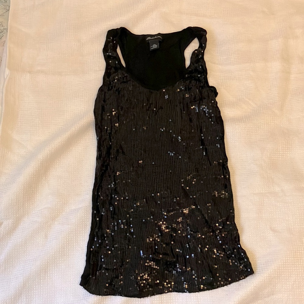 Black sequin tank top